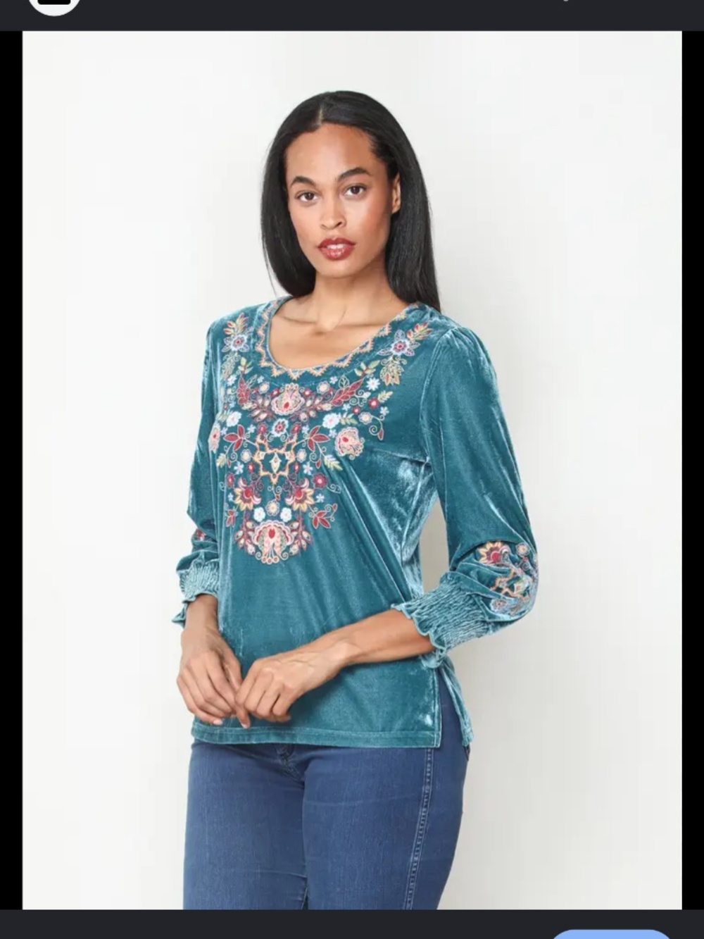Paparazzi Women's Bohemian Velvet Blouse large